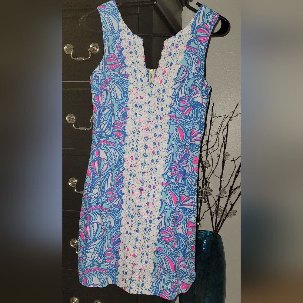 Lilly Pulitzer Blue and Pink Patterned Skirt